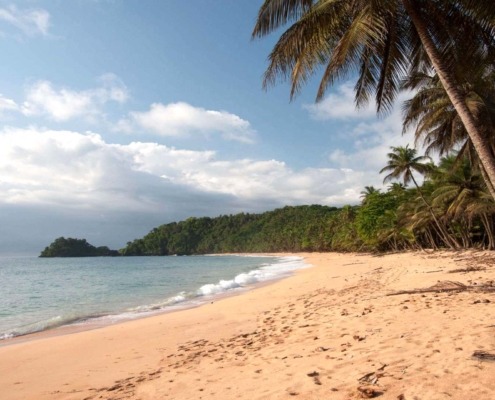 Praia Coco, Praia Santa Rita, Praia Banana, Praia das Burras, Praia Macaco et Praia Boi: petites plages isolées entre végétation luxuriante et le bleu d’une mer calme sur l’île de Principe